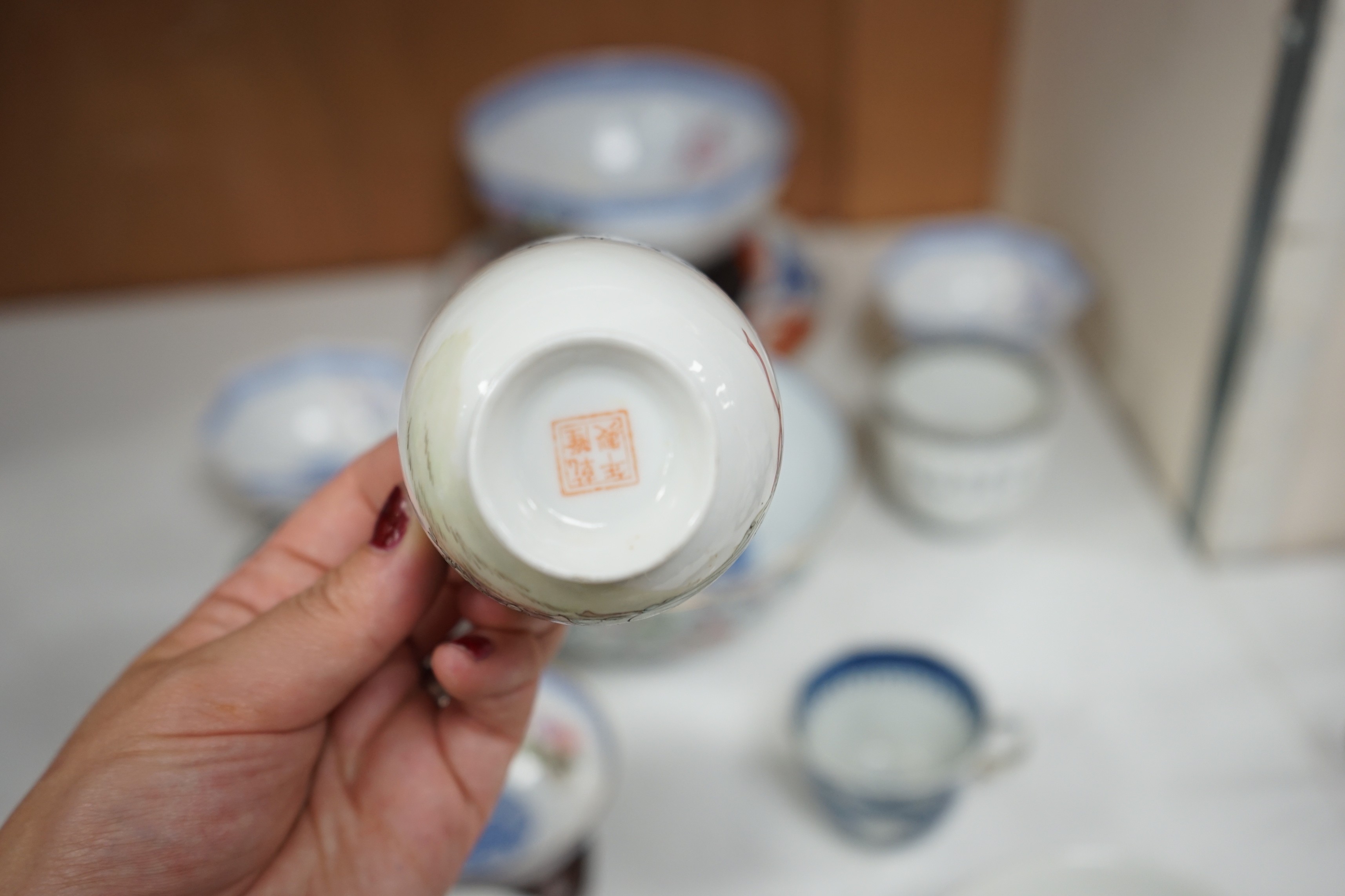 A group of Chinese eggshell porcelain etc